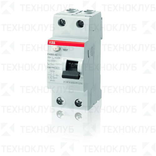 Выключатель диф.(УЗО) FH202AC 2п 40А 30мА  ABB