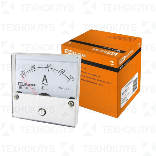 Амперметр А80Н 100А/5А-2,5, трансформаторного включения, (без поверки), TDM