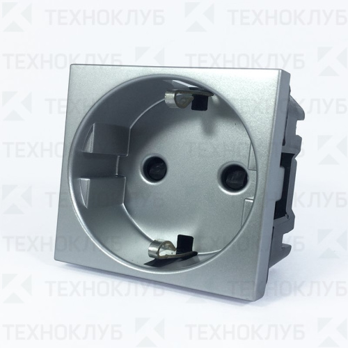 Розетка ABB NIE Zenit 1-ая с/з винт. серебро N2288 PL