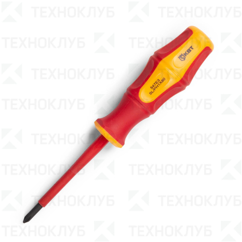 Отвертка-крест диэлектрическая КВТ PH/FL 1х80 мм Профи