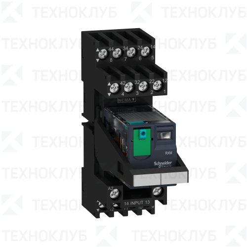 Комплект из реле, колодки, скобы, маркировки, 2С/О, 12А, =24В Schneider Electric