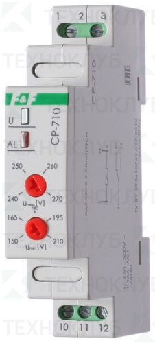 Реле напряжения 16А 3кВт 150-270В (18мм) CP-710  DIN  F&F