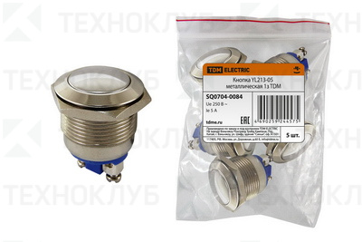 Кнопка Ø19мм YL213-05 без фиксации  TDM