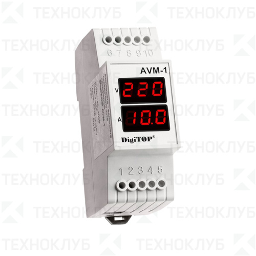 Амперметр-вольтметр AVM-1 (1-63А  40-400В) DIN DigiTOP