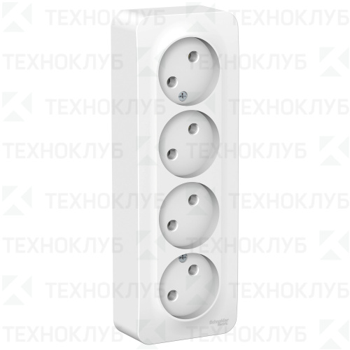 Розетка Schneider Blanca 4-ая б/з наруж. белый