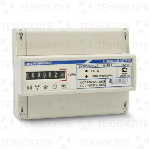 Счетчик э/энергии 3/ф 10-100А (к.т. 1.0, DIN) ЦЭ6803В М7 Р31 Энергомера