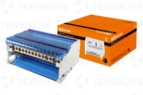 Шина нулевая на DIN-рейку в корпусе 4х11 групп TDM