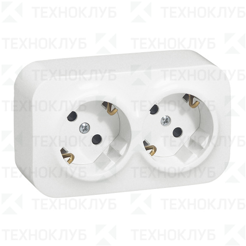 Розетка накл. Legrand Quteo 2-ая с/з белый