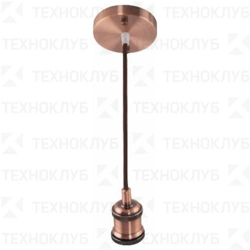 Патрон E27 ретро со шнуром 1м красная медь Horoz Electric