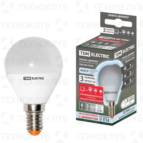 Лампа светодиод. E14  6W TDM 3000K step dim
