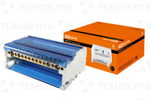 Шина нулевая на DIN-рейку в корпусе 4х15групп TDM