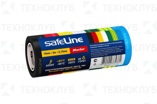 Изолента ПВХ 15мм х  5м х 0,15 мм  комплект 7 цветов (-50°...+80°С)  Safeline