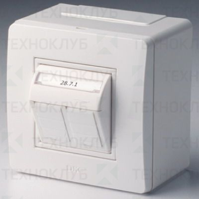 Коробка в сборе с 2 розетками RJ45, кат.5е (телефон / компьютер), белая  DKC