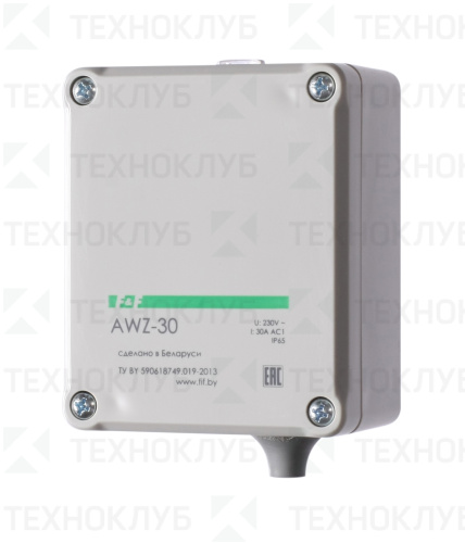 Фотореле AWZ-30 30А 230В AC (встр. датчик/ вкл 2-5c, выкл 10-15с/ 2-100Лк) IP65 накладной  F&F
