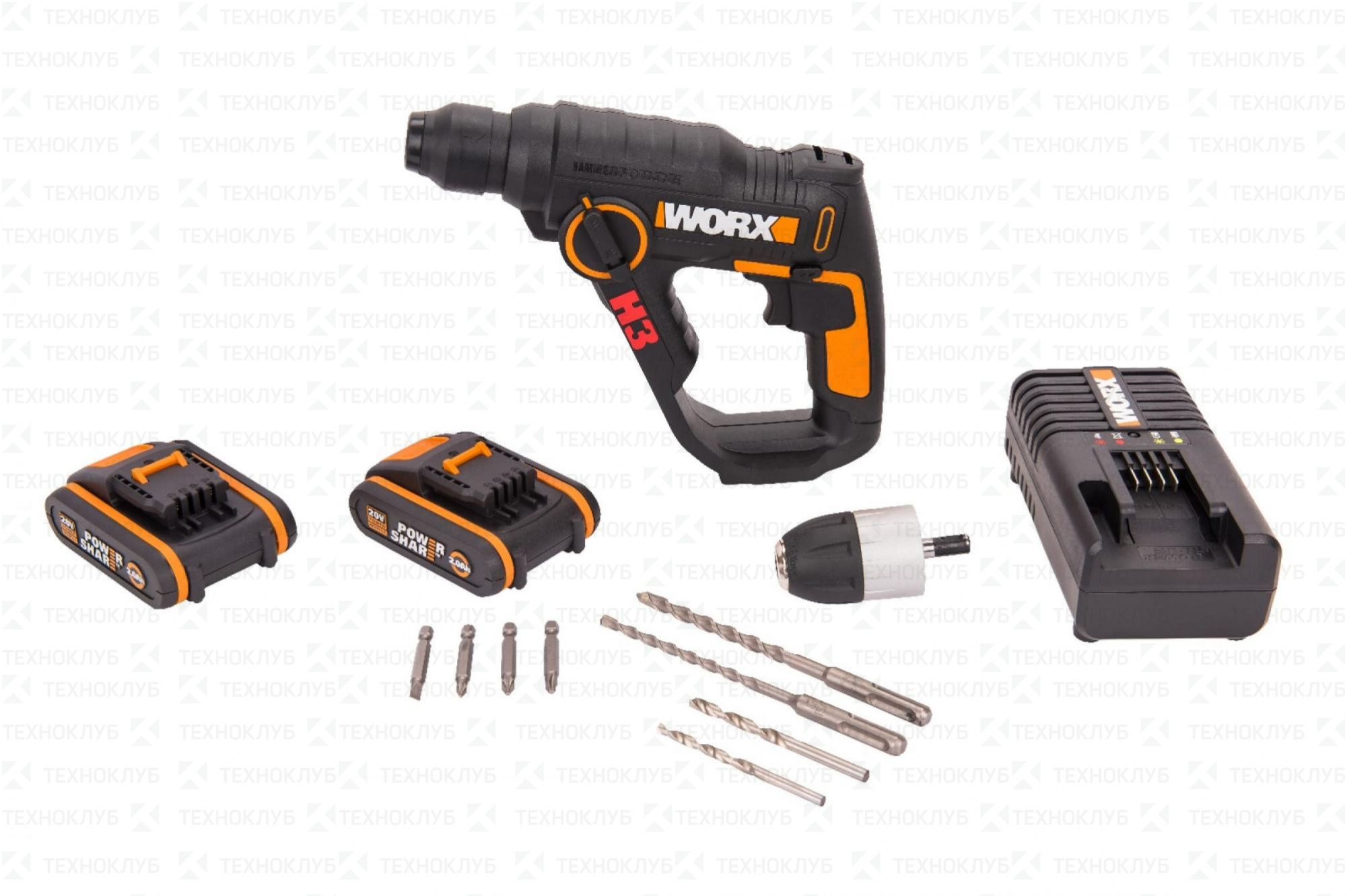 Перфоратор аккум. WORX WX 390.1 20V 2 А/ч — купить в интернет-магазине в  Таганроге | Цена, отзывы, фото