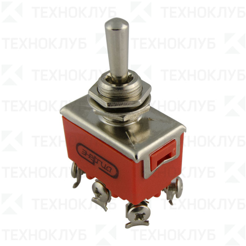 Тумблер (d12.2) ON-OFF-ON 250V 15А (6c) двухполюсный (1322 / П2Т-2 / KN-203)  Энергия