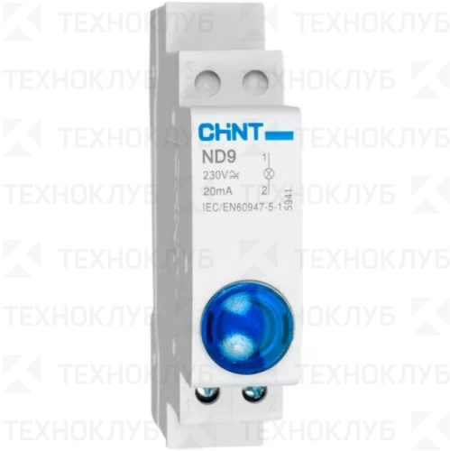 Лампа сигнальная ND9-1/b 230В AC/DC синий (LED) DIN  CHINT