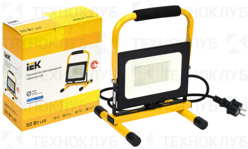 Прожектор переносной LED 50W СДО-06 черный IP65 6500K IEK