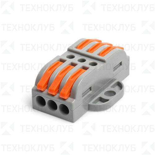 Клеммник проходной монтажный 223-2413 3х0,08-4,0мм2 (32A)  КВТ