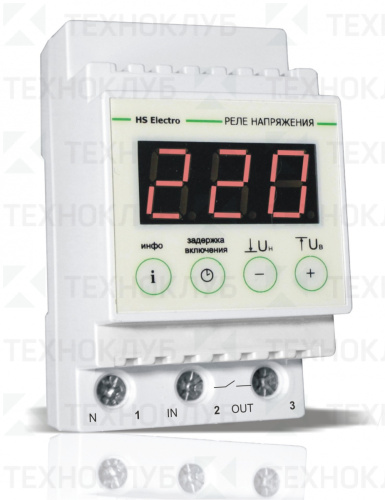 Реле напряжения 63А 13,8кВт 120-270В (52мм) УКН-63с  DIN  HS Electro