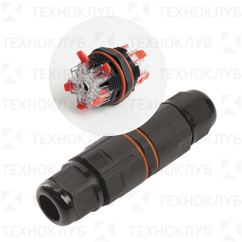 Коннектор кабельный  I-образный (пружинный клеммник 5PIN) IP68  LD535  STEKKER