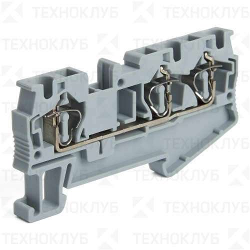 Зажим пружинный 3-х проводной  ЗНИ - 2,5 (LD553-1-25) серый  STEKKER