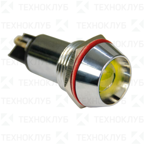 Лампа сигнальная d16мм 230V AC желтая (LED) металл AD22С  Энергия