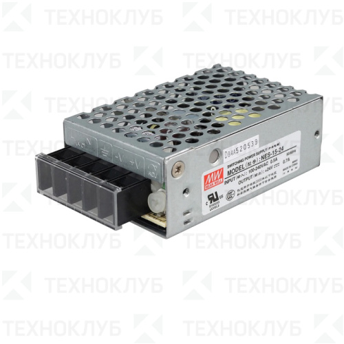 Блок питания 24В  16,8Вт (0,7A) NES-15-24 Mean Well