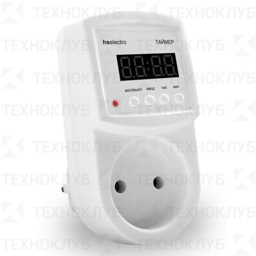 Таймер в розетку "Суточный" ТС-1 10А (10 программ)  HS Electro