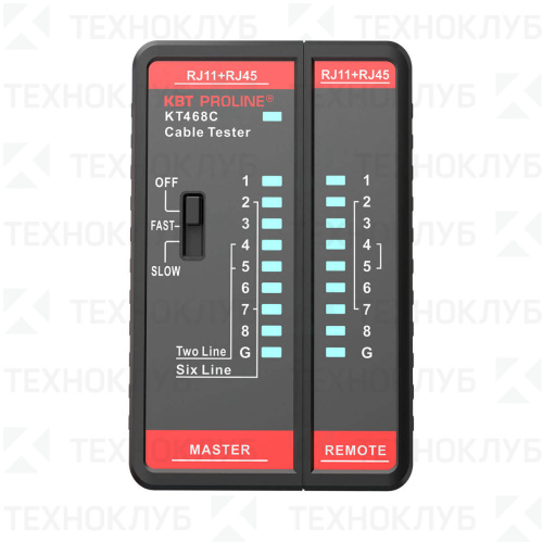 Кабельный тестер KT 468C  RJ45  КВТ