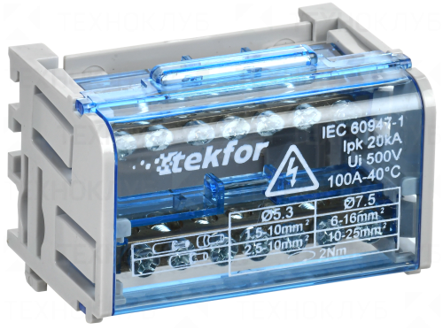 Шина нулевая на DIN-рейку в корпусе 2х 7 отв ШНК Tekfor  IEK