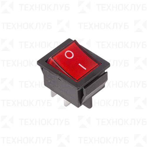 Выключатель клавишный с подсветкой (28.5x21) ON-OFF 250V 16A (4с) красный (RWB-502, SC-767)  REXANT
