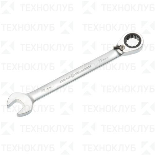 Ключ комбинированный 19 мм ДТ трещёточный с переключателем