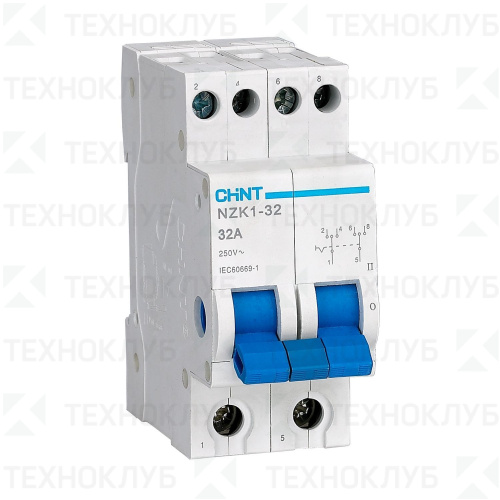 Переключатель NZK1-32  I-0-II 2P 32А на DIN  CHINT