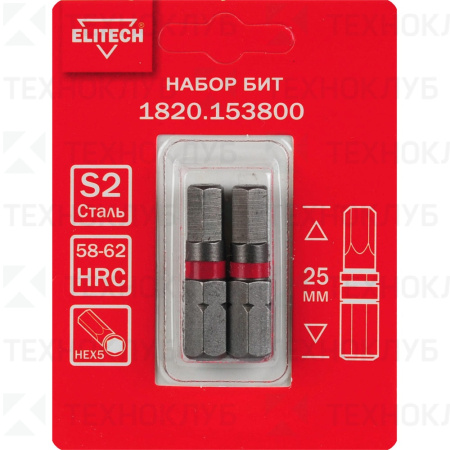 Бит 5*25 шестигран. Elitech