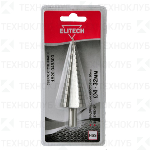 Сверло ступенчатое  4-32 мм (15 ст.) Elitech