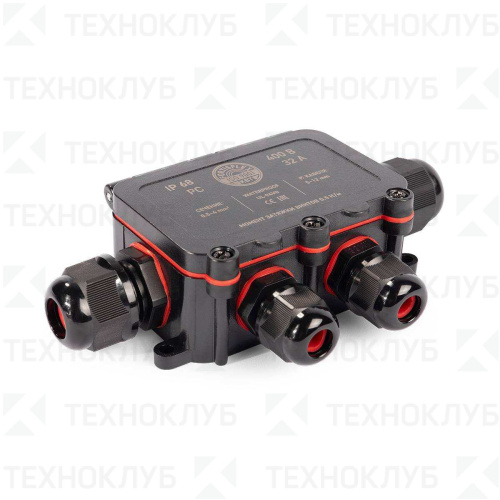 Коробка распред. накл. 144х 90х37мм ЧЕРНАЯ IP68 (4 герм.ввода) MG Box M-4  Fortisflex