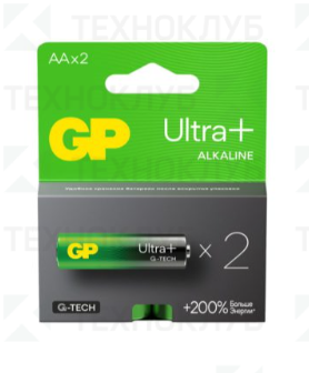 Батарейка (AA) LR6 GP Ultra+ (2шт) 15AUPA21-2CRSB2