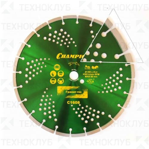 Диск  алмаз. Champion 350*25.4 мм гранит
