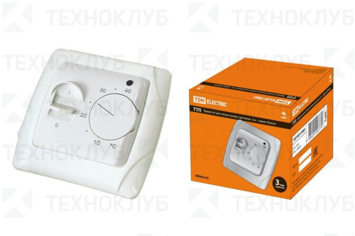 Терморегулятор мех. ТТП 16А 250в с датчиком 3м "Онега" белый TDM