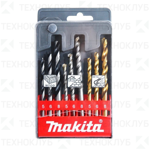 Набор сверл Makita 9 шт. (камень,мет., дер.)