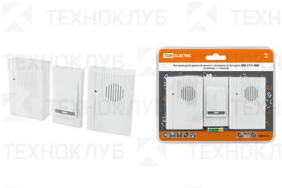Звонок беспроводной ЗББ-21/1-36М 36 мелодий, 2 звонка, 2*1,5В АА TDM