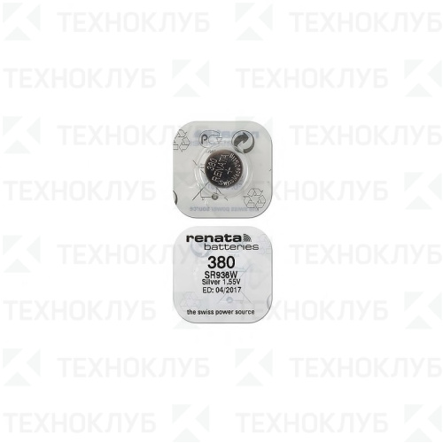 Батарейка часовая 380 HD Renata 9,5x3,6 (SR936W, G9)