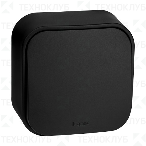 Выключатель накл. Legrand Quteo 1-клав. черный