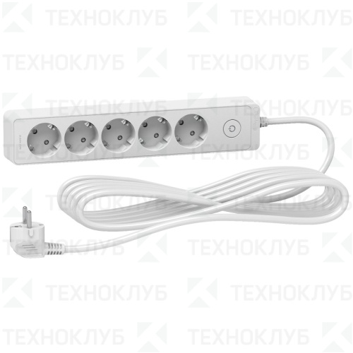 Удлинитель 5*  5м с/з 16А  Schneider Electric Unica Extend с выкл.