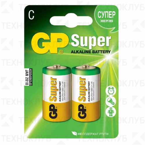 Батарейка (C) LR14 GP Super Alkaline (2шт)