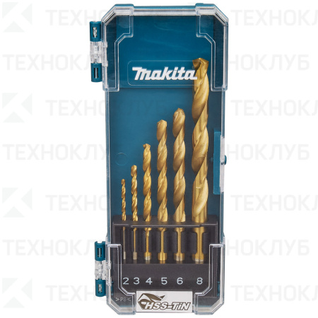 Набор сверл Makita по металлу 2-8 мм 6 шт. титан