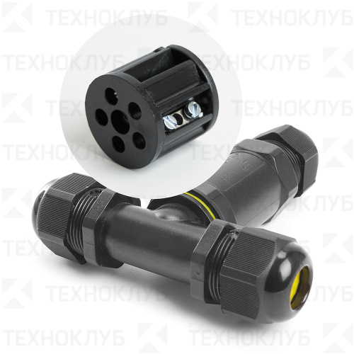 Коннектор кабельный  T-образный (винтовой клеммник 3PIN) IP68  LD530  STEKKER