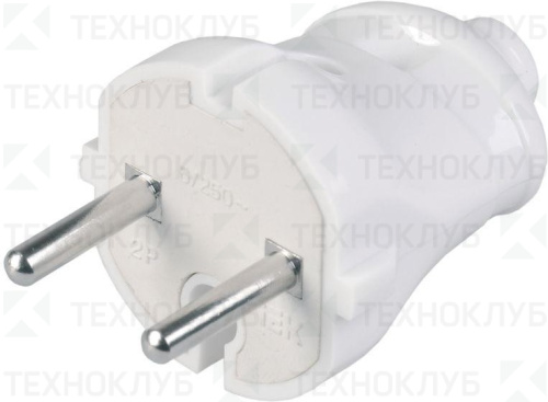 Вилка 6А б/з ВПп20-01-Ст прямая белая IEK