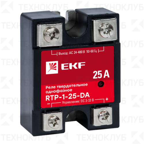 Реле твердотельное 1-ф 25А (3...32V DC) RTP-25-DA  EKF